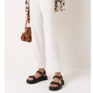 STAUD LIZ PLATFORM LEATHER SANDALS